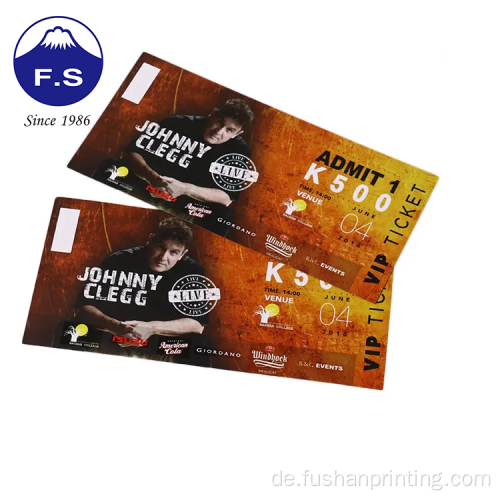 Umweltfreundlicher Custom Professional CMYK Print Rabatt Ticket